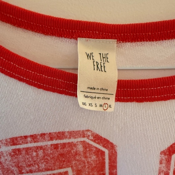 Free People Nicky oversized cropped football tee 33 size L Large - Picture 4 of 8